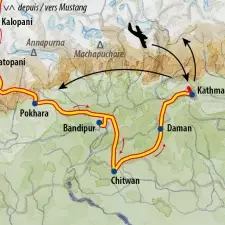 Itinéraire du voyage Du Mustang au Téraï, au guidon d’une Royal Enfield - Népal - Tirawa