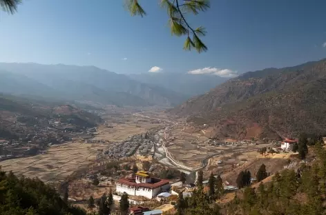 La vallée de Paro depuis Zuri Lhakhang