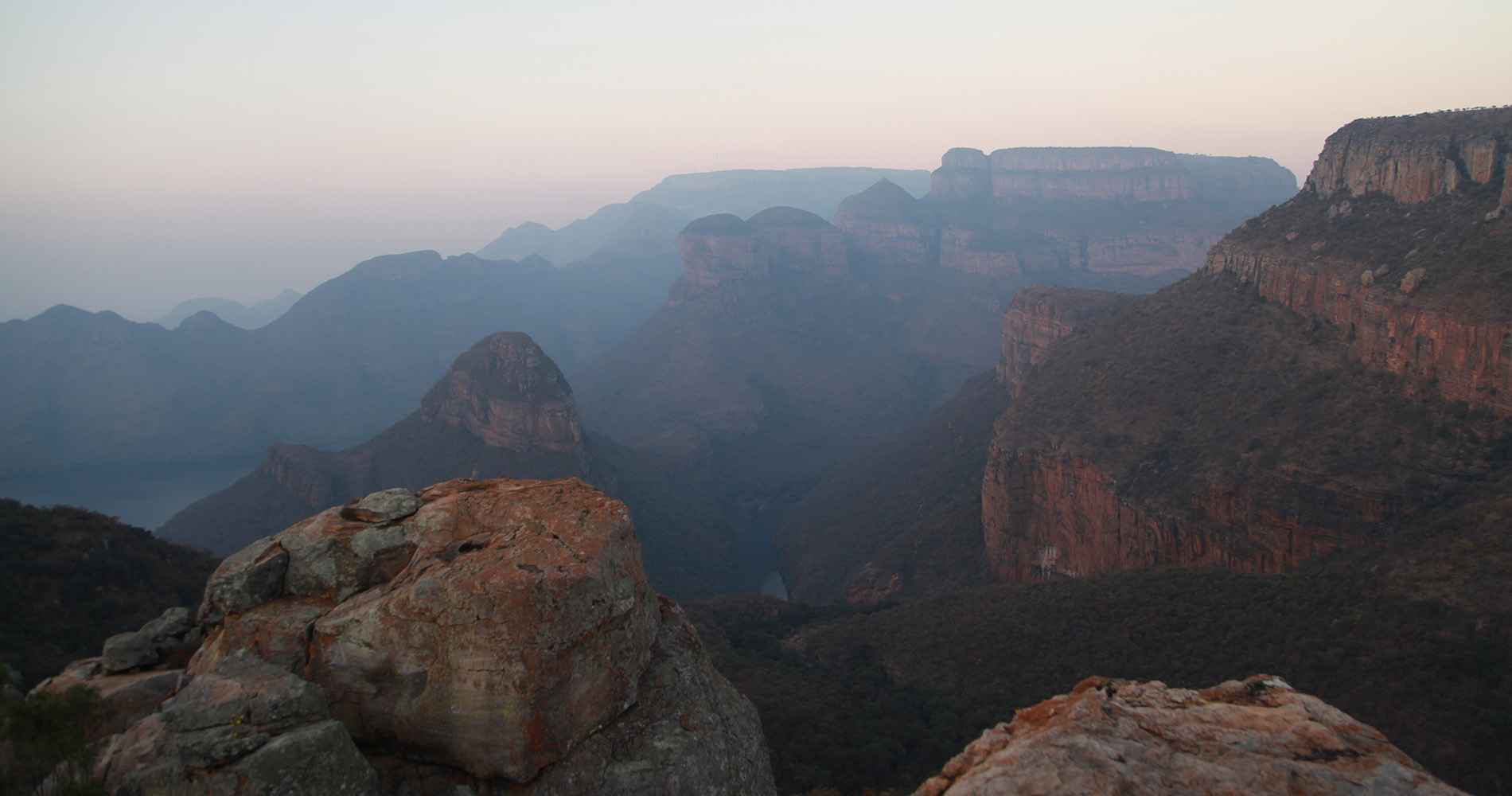 Les 3 Rondavels au coucher du soleil