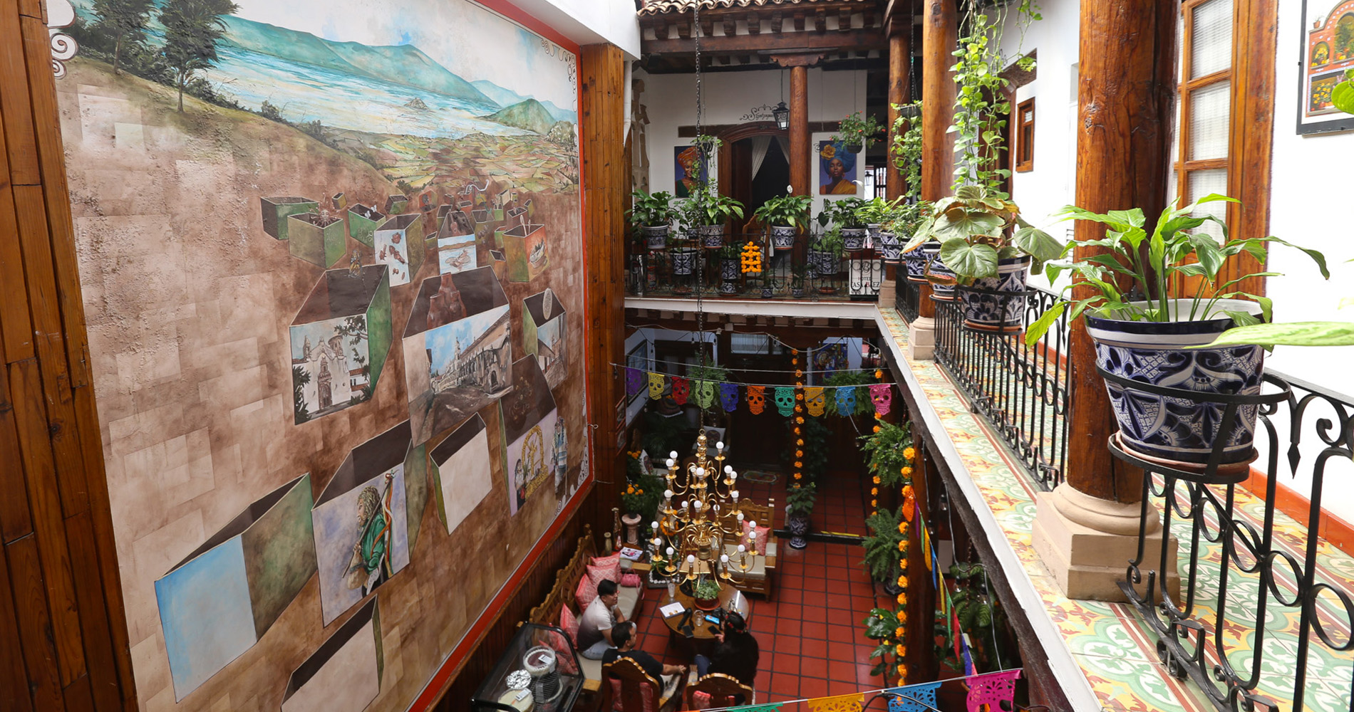 Patio d’un hôtel de Patzcuaro