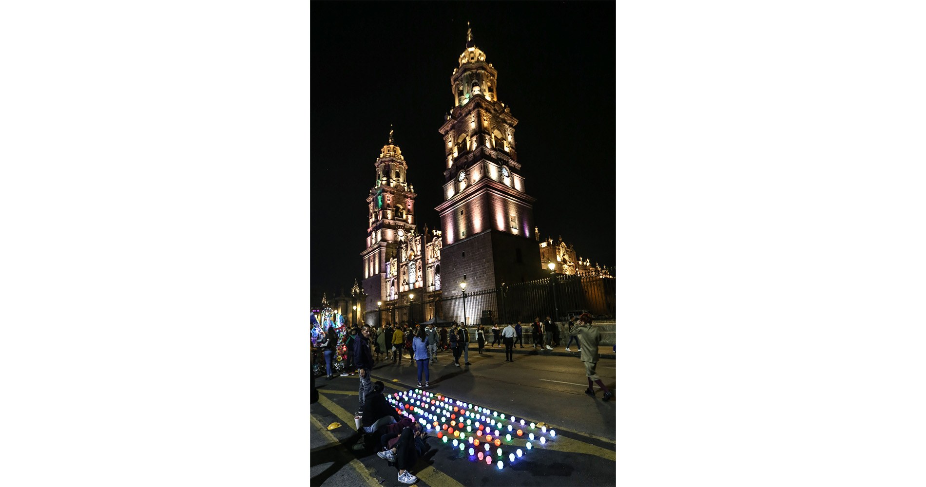 La cathédrale de Morelia de nuit